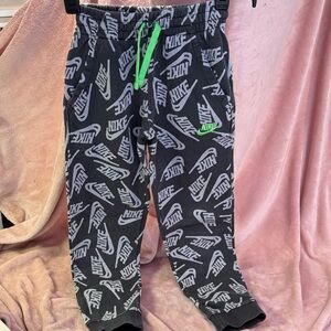Nike Kids Black and Gray Logo Joggers